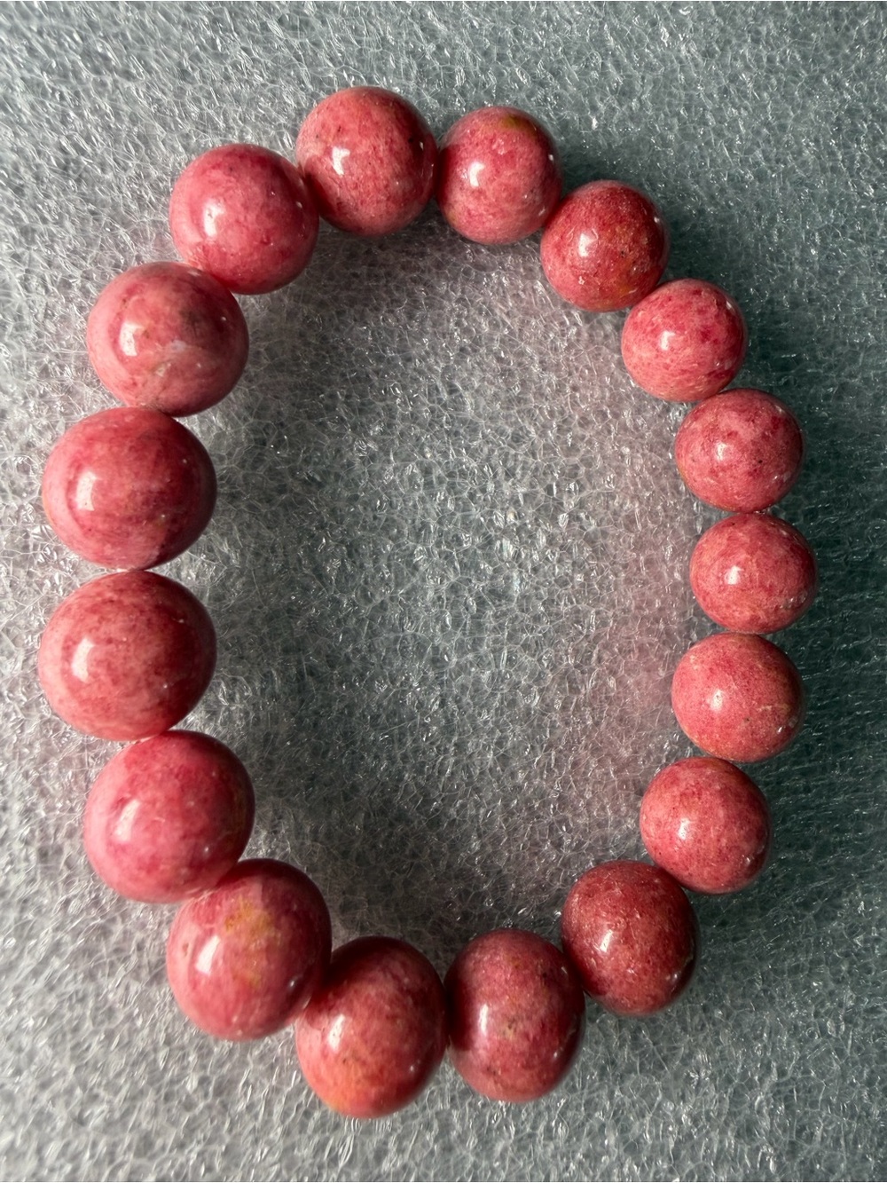 HQ 12MM Rhodonite Natural Crystal Bracelet